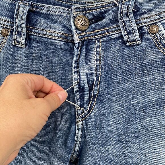 Silver Jeans Womens Stretch Mid Rise Bootcut Suki Flap Denim Jeans Blue 30/29 31 - Picture 3 of 14